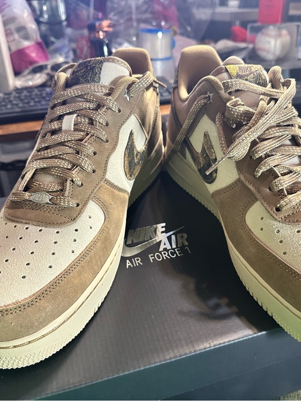 Nike Air Force 1 Low '07 LV8 Realtree Green Cargo Khaki Camo Size 13 - Picture 5 of 14